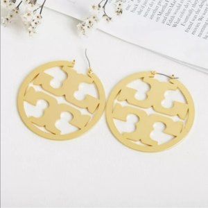 Tory Burch Miller Gold Hoop Earrings With